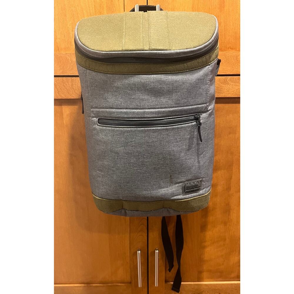 MRKT Carter Backpack Gray/Olive/Blue Unisex Approx. 14" by 18"